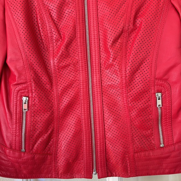 Gerry Weber red leather jacket - Picture 3 of 9